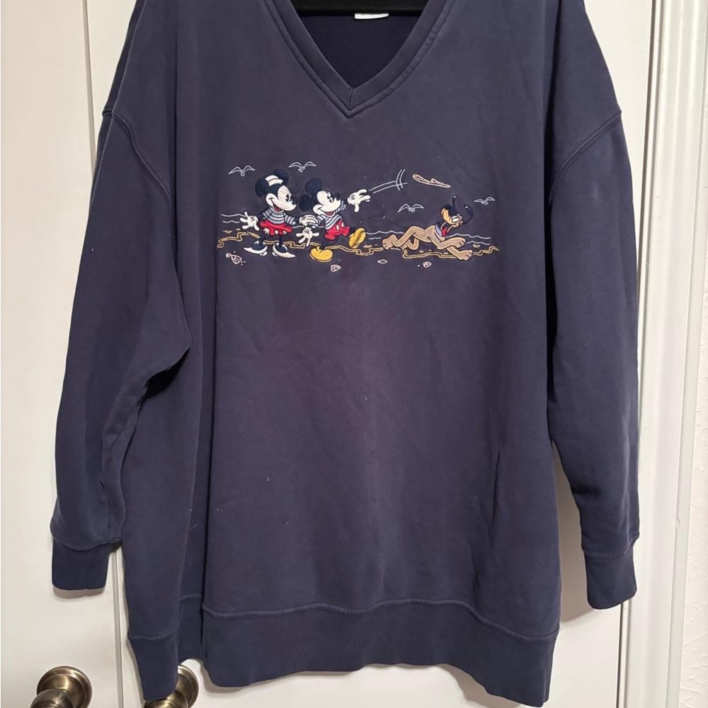 Disney V-Neck Sweatshirt with Mickey Design